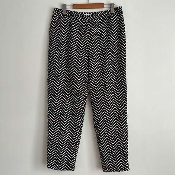 Liz Claiborne 100% Silk Audra Pants Black White - Picture 1 of 8